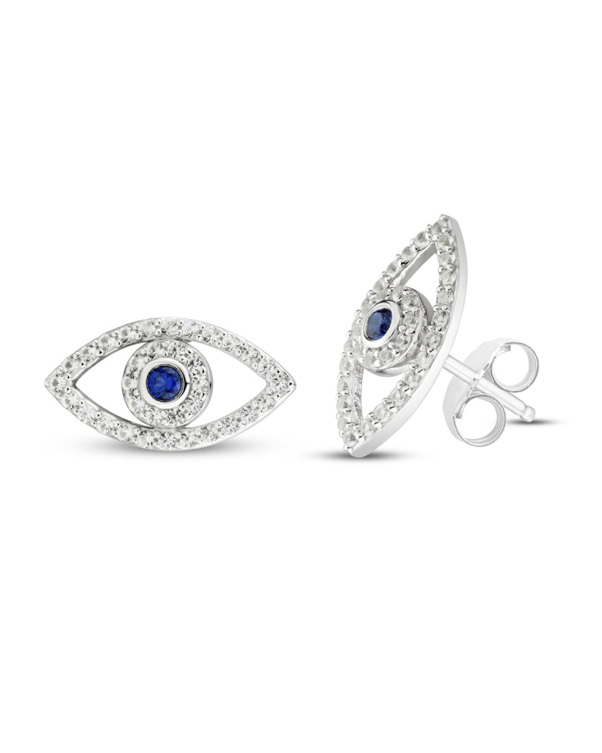 Sapphire Evil Eye Earrings