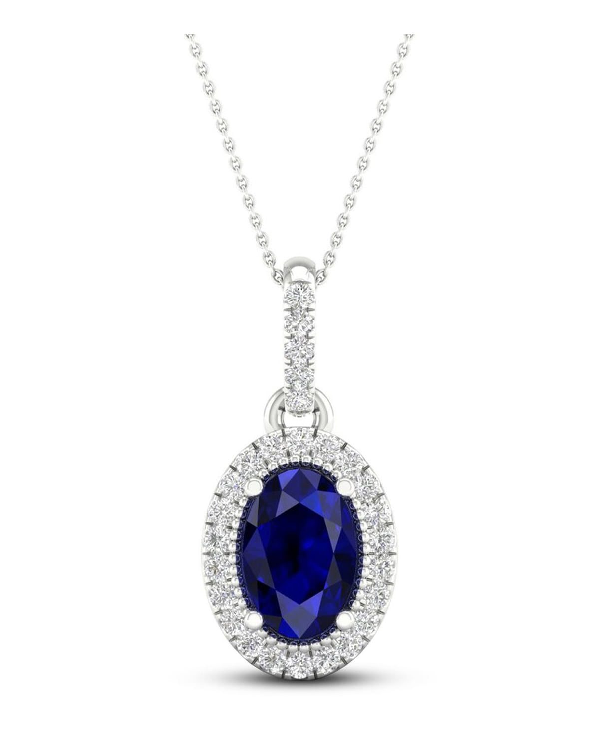 Blue Sapphire & Diamond Necklace